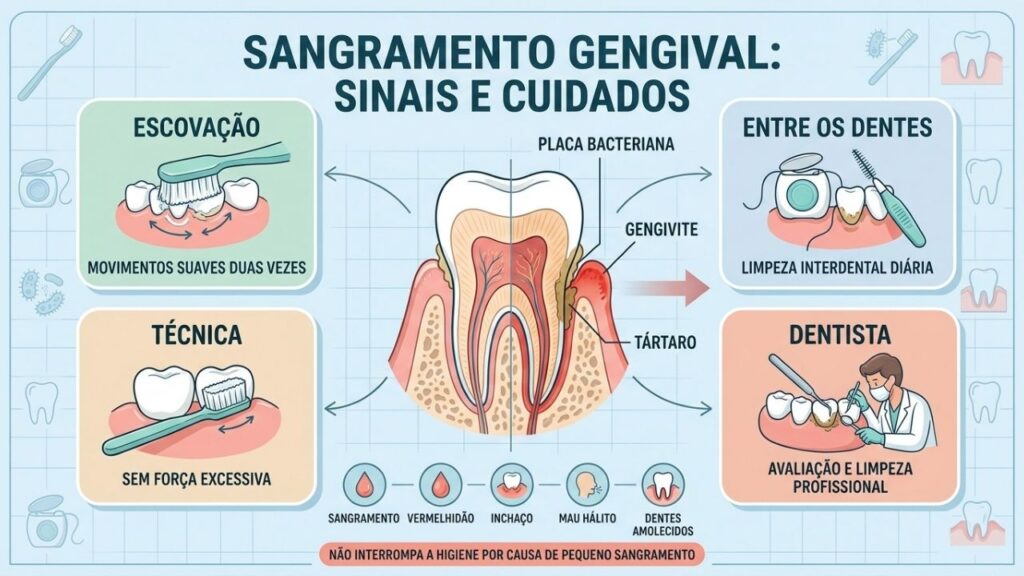 Escovação suave, limpeza interdental, técnica correta e avaliação controlam a inflamação.