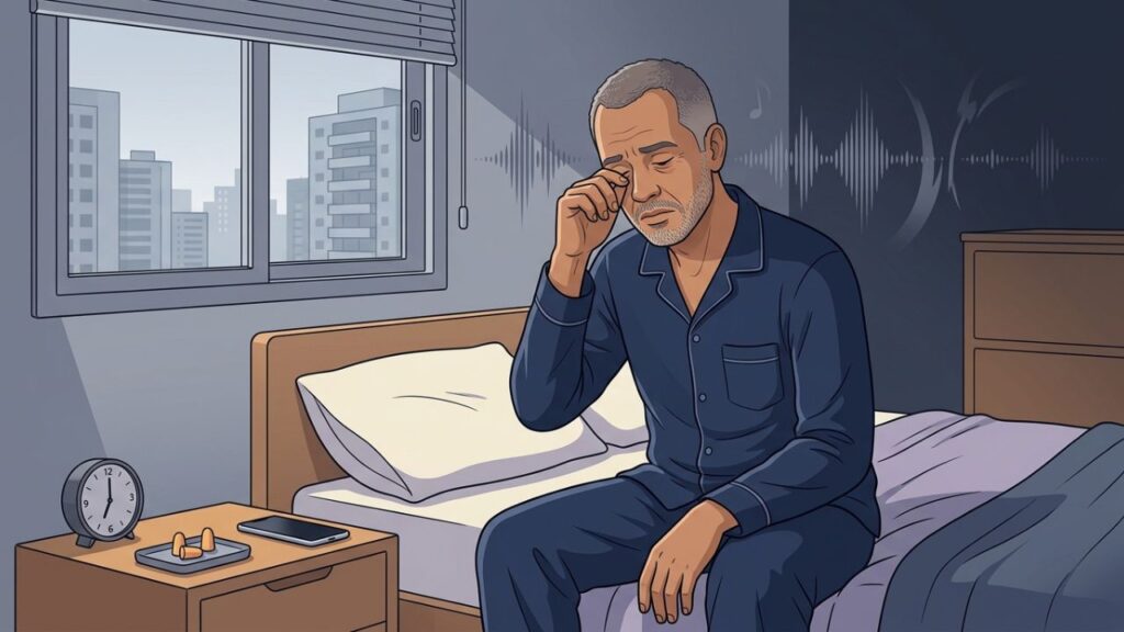 Ruído noturno fragmenta o sono mesmo sem despertar completamente.