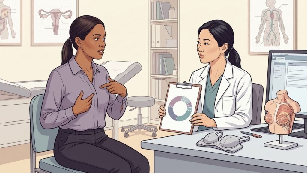 Dor mamária que melhora após o sangramento costuma ter relação hormonal.