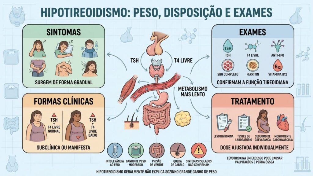 Sintomas, exames, formas clínicas e tratamento orientam o cuidado com a tireoide.