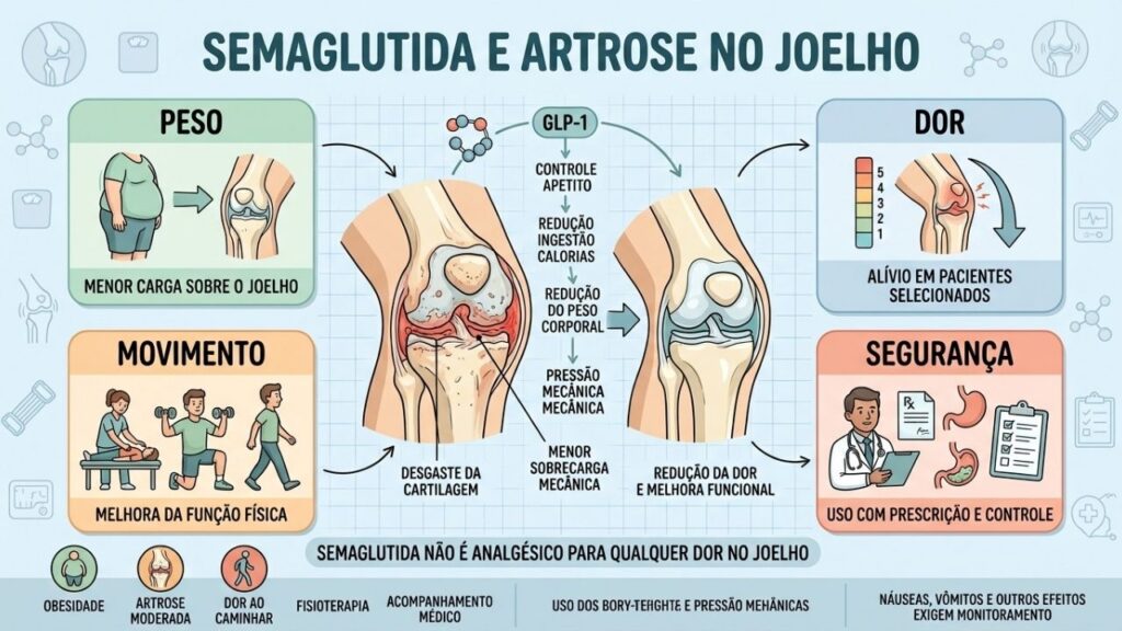 Peso, dor, movimento e segurança explicam o possível benefício da semaglutida.