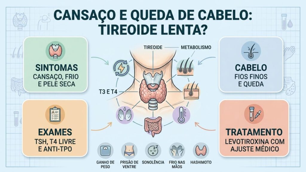 Sintomas, exames e tratamento ajudam a identificar tireoide lenta.