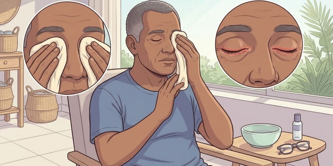 Cílios que amanhecem com casquinhas junto com ardência nos olhos podem indicar inflamação nas pálpebras