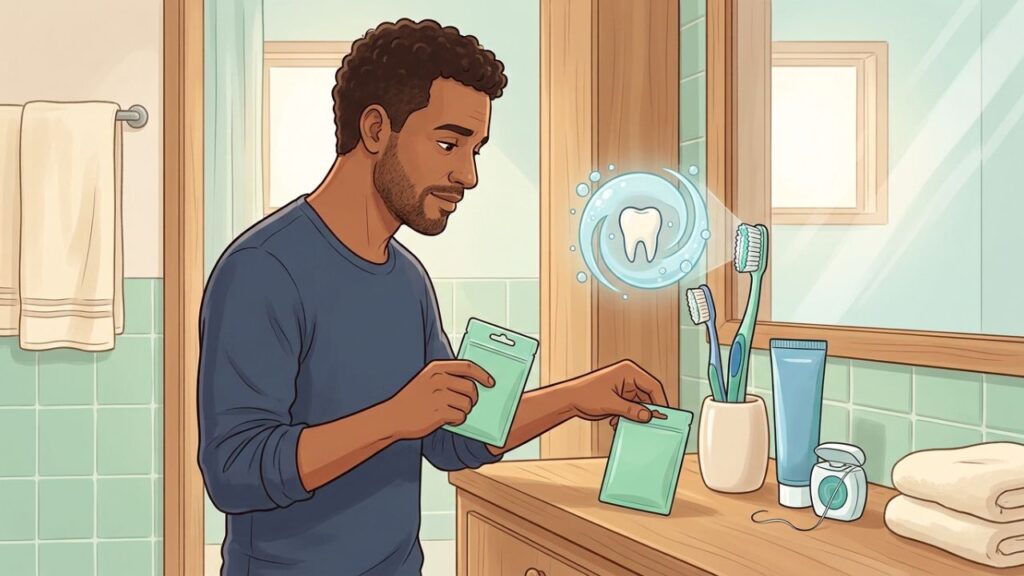 O xilitol complementa a higiene bucal, mas não substitui a escovação.