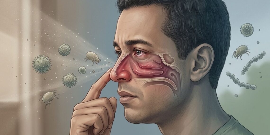 Espirros em sequência, coceira no nariz e olhos lacrimejando formam um padrão diferente do resfriado comum