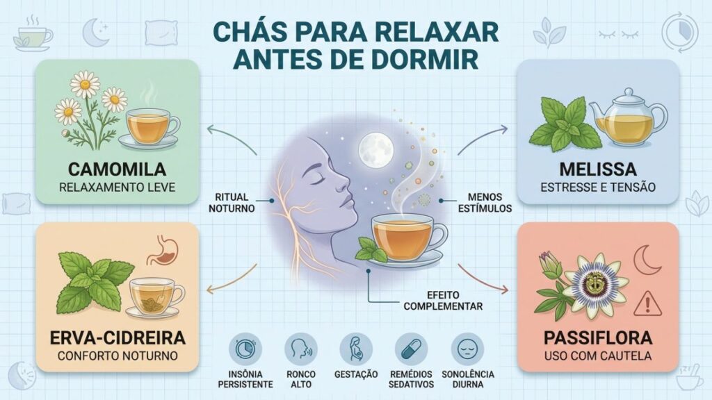 Quatro cuidados orientam o uso seguro de chás para dormir.