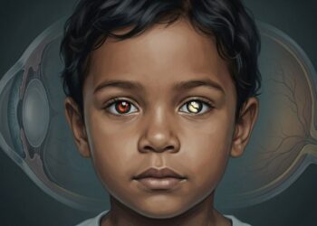Um reflexo branco em apenas um olho nas fotos com flash pode ser um sinal importante na visão da criança