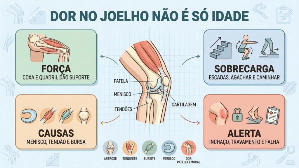 Principais causas e sinais de alerta da dor no joelho.