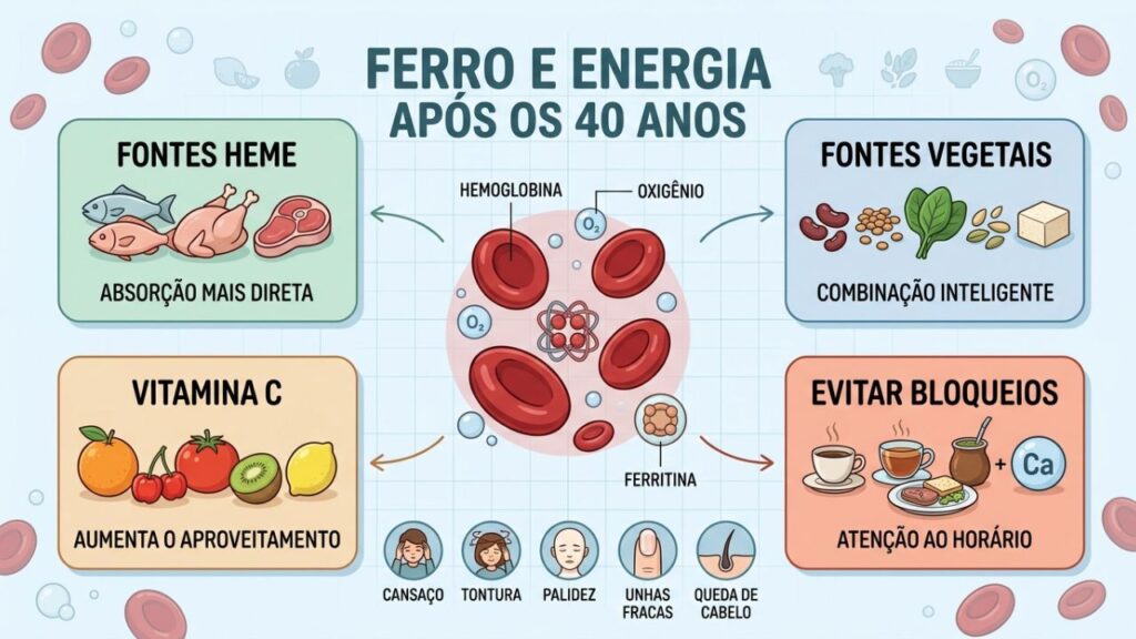 Quatro pilares mostram como melhorar a absorção do ferro na rotina.