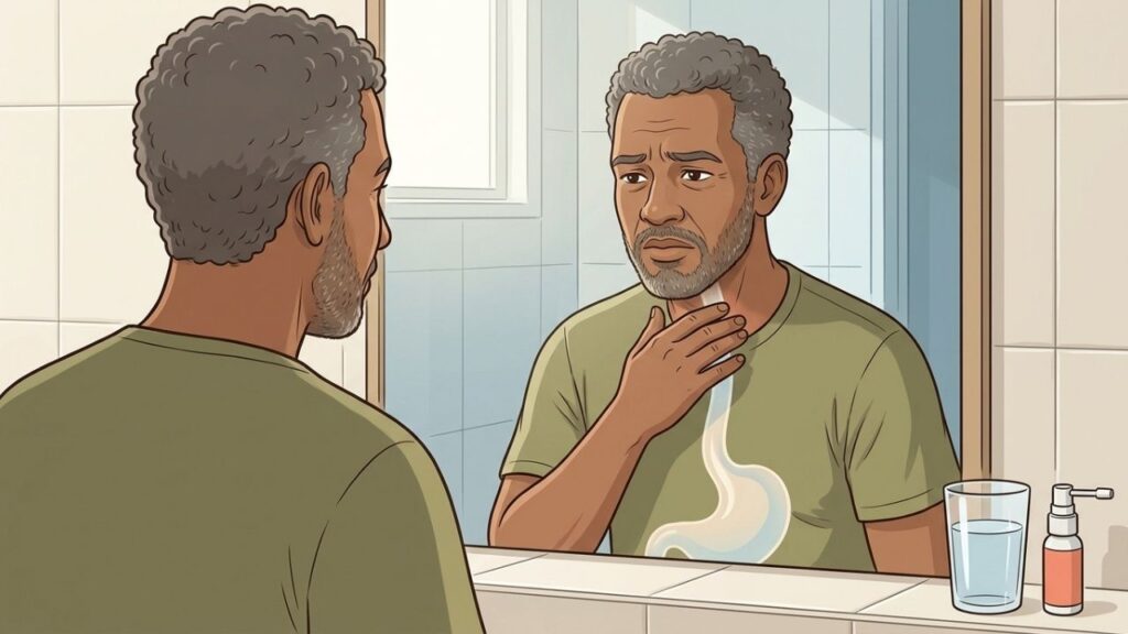 Pigarro e rouquidão matinal podem ter origem no conteúdo do estômago.