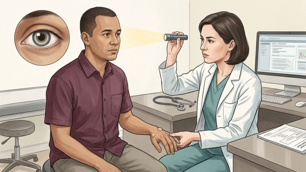 Alterações nos olhos, pele e tendões podem revelar depósitos silenciosos de gordura.