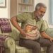 Barriga inchada e desconforto abaixo das costelas direitas formam um quadro diferente do simples excesso de gases