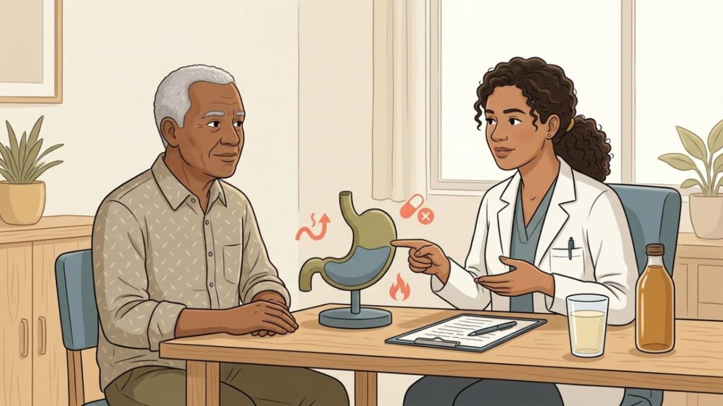 Sintomas digestivos persistentes exigem avaliação antes do uso de vinagre.