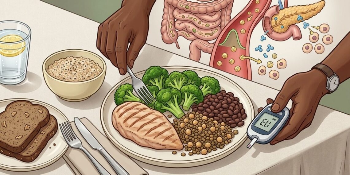 Alimentos ricos em cromo e fibras que ajudam no controle da glicose em pessoas com diabetes tipo 2
