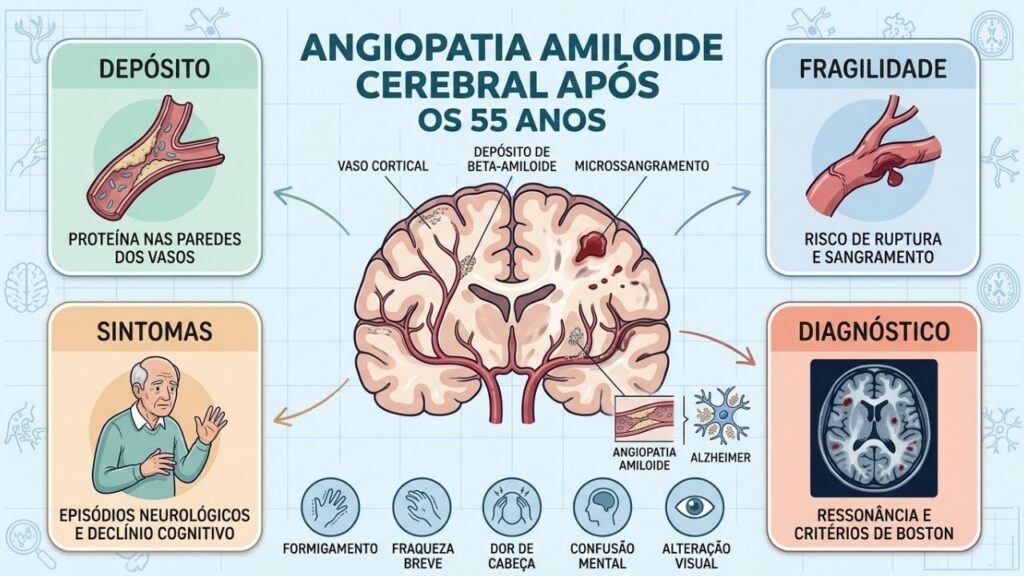 Depósito vascular, fragilidade, sintomas e ressonância orientam o diagnóstico da doença.