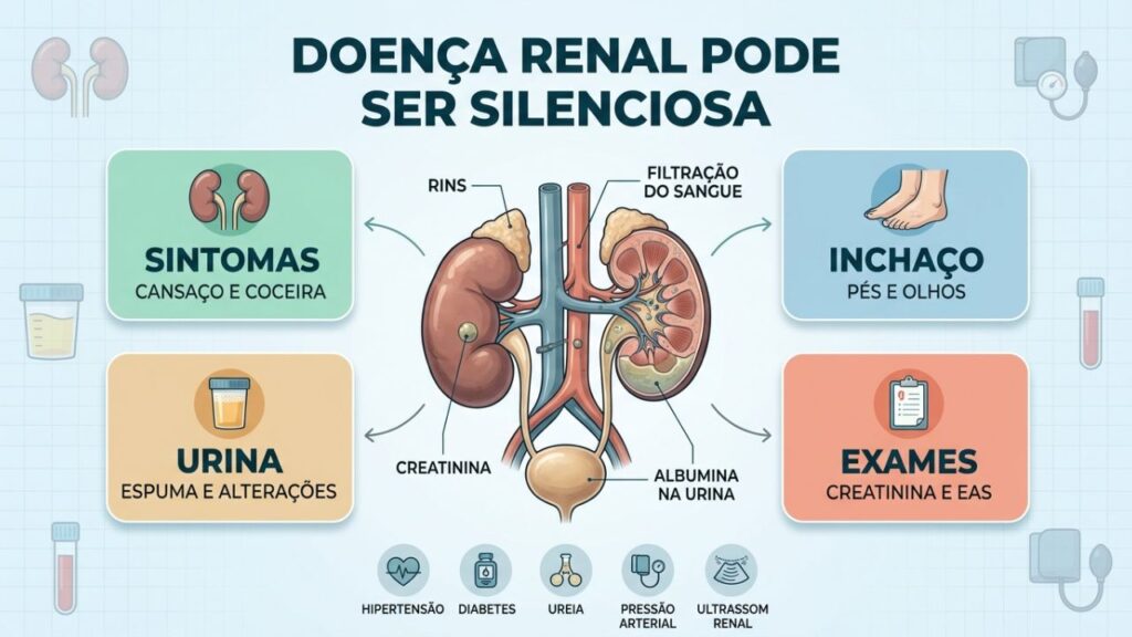 Sintomas discretos, urina e exames ajudam a detectar lesão renal cedo.