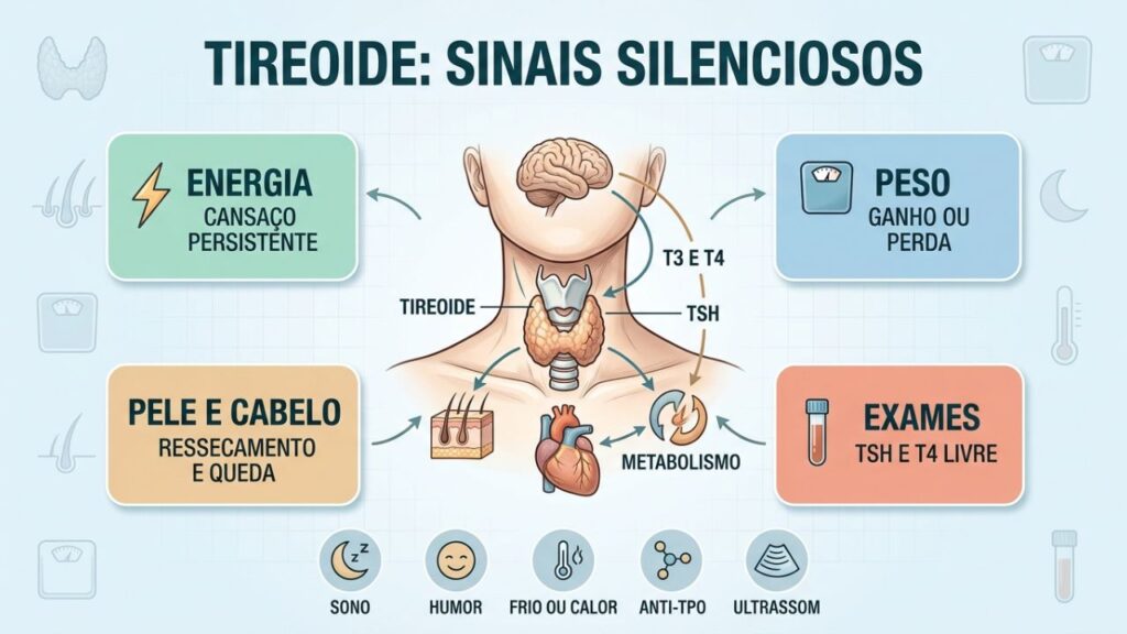 Sintomas leves, hormônios e exames mostram como investigar a tireoide.