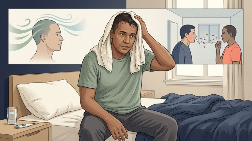 A gripe depende da exposição ao Influenza, não da umidade no cabelo.