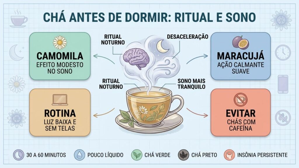 Ritual, ervas certas e ausência de cafeína favorecem o relaxamento noturno.