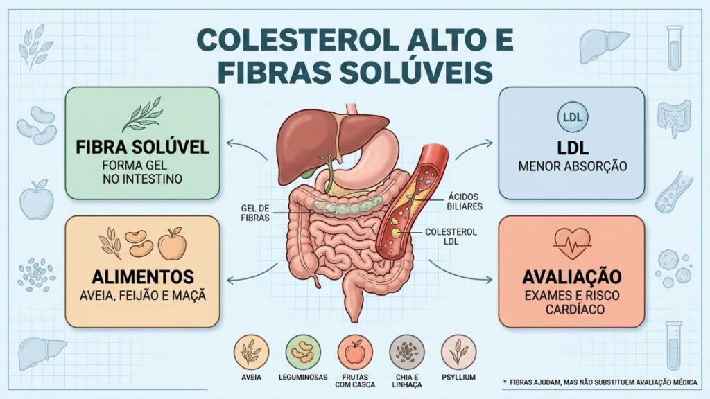 Fibras, LDL, alimentos e exames orientam o cuidado cardiovascular.