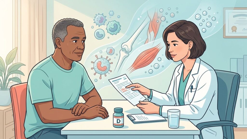 Vitamina D exige constância e cuidado para apoiar imunidade, ossos e músculos.