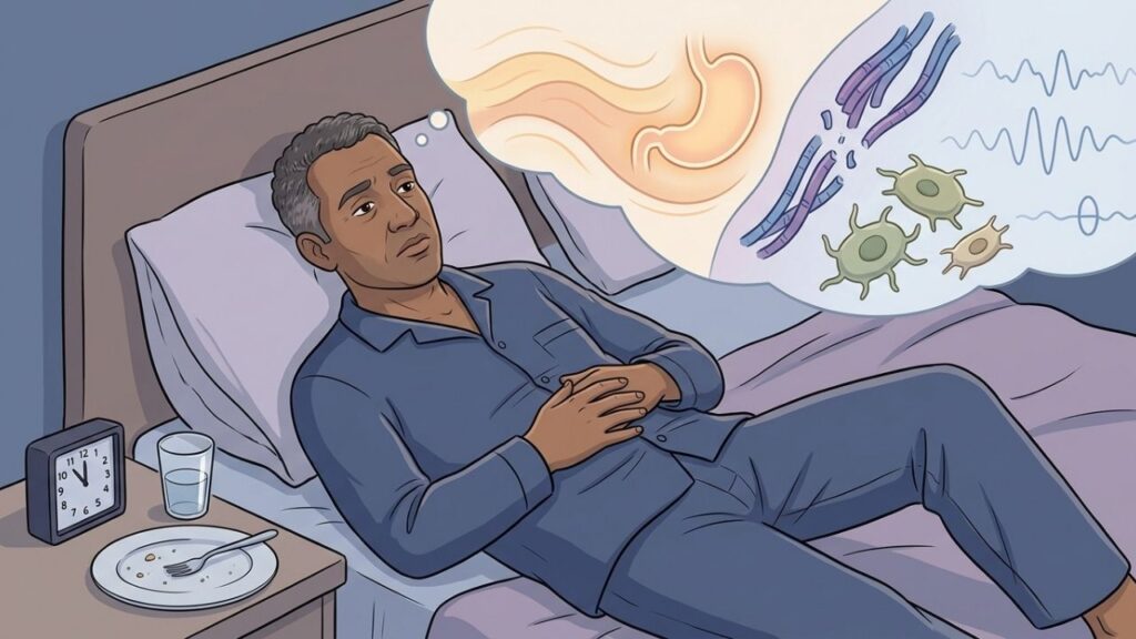 Digestão pesada ao deitar pode fragmentar o sono e limitar a recuperação.