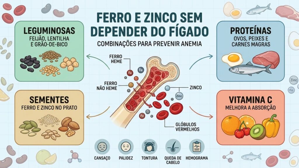 Ferro, zinco, vitamina C e exames orientam a prevenção da anemia.