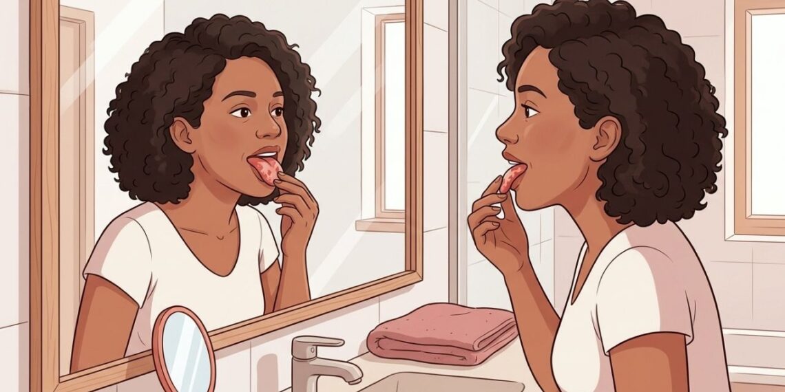 A língua ganhou manchas vermelhas com bordas claras que mudam de lugar? Esse desenho pode ser língua geográfica