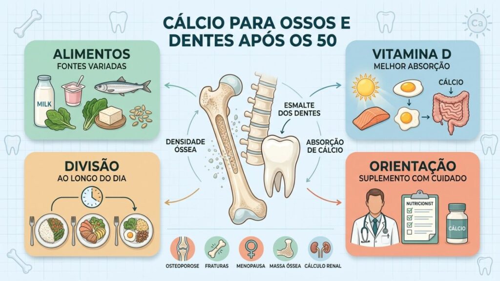 Quatro cuidados melhoram o aproveitamento do cálcio depois dos 50.