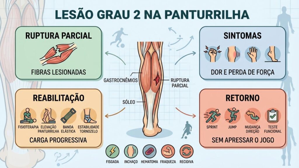Sintomas, reabilitação e testes funcionais orientam o retorno seguro.