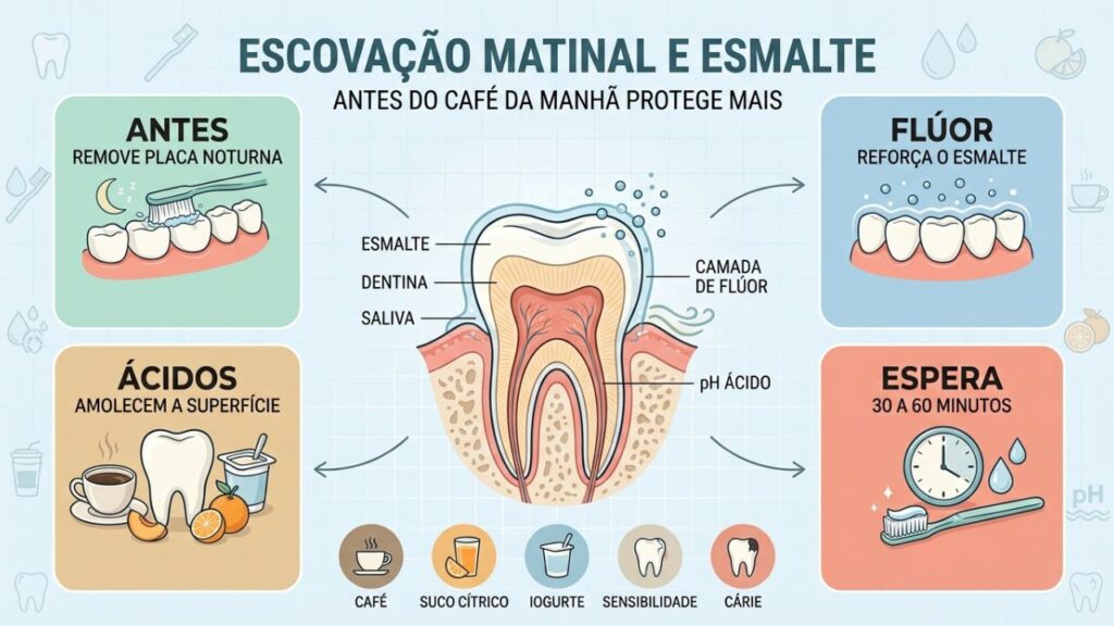 Escovar os dentes antes ou depois do café da manhã: qual é melhor para o esmalte e a saúde bucal?