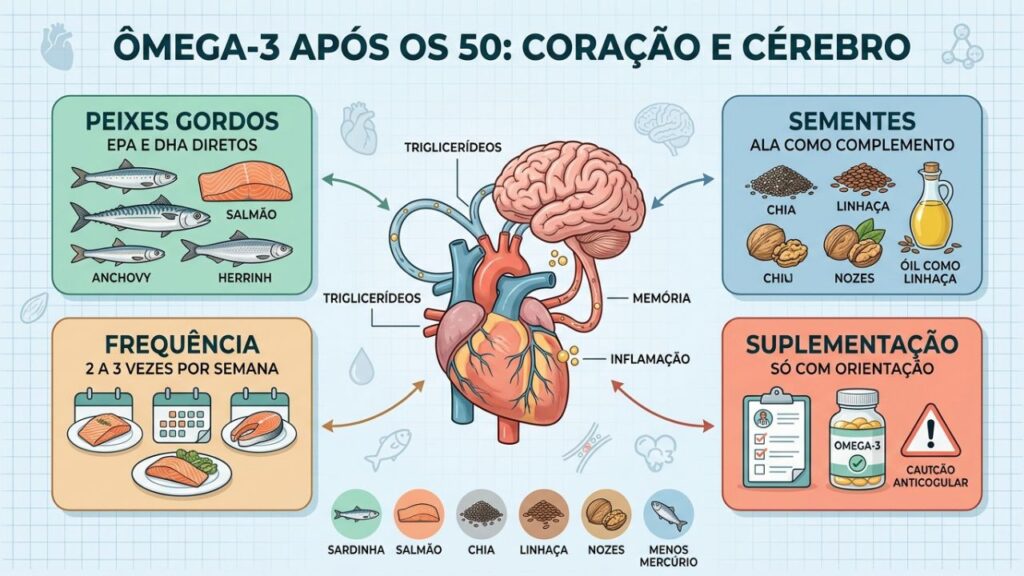 Quatro cuidados orientam o consumo seguro de ômega-3 depois dos 50.