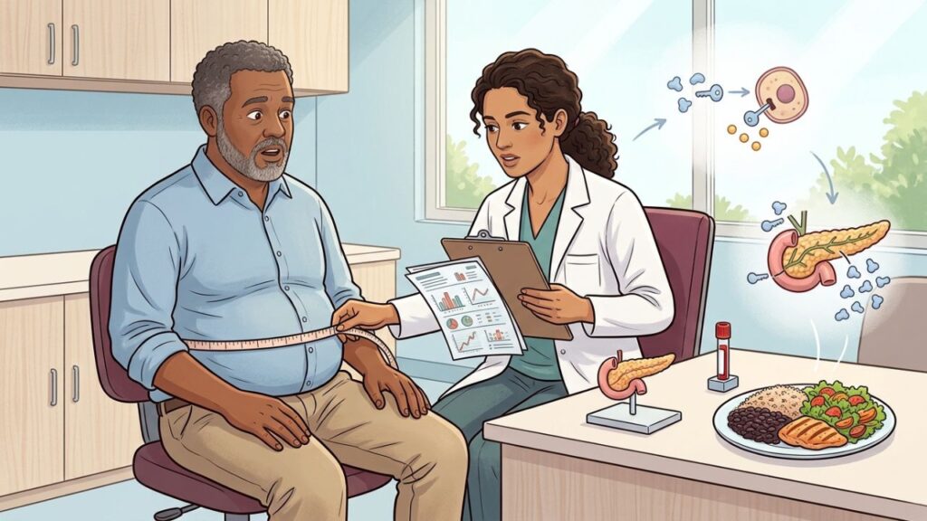 Exames precoces ajudam a identificar alterações metabólicas antes do diabetes tipo 2.