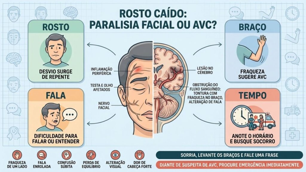 Rosto, braço, fala e tempo ajudam a reconhecer rapidamente um possível AVC.