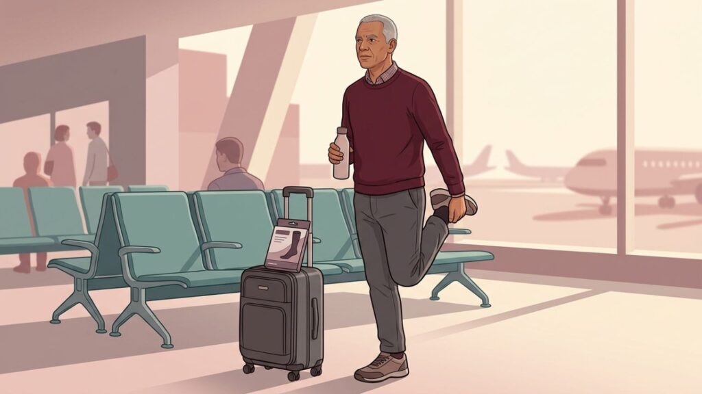 Viagens longas e desidratação favorecem coágulos nas veias das pernas.