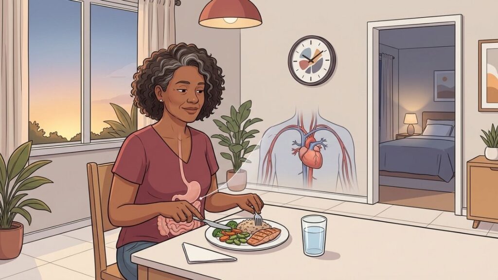 O intervalo entre jantar e sono pode influenciar o descanso cardiovascular noturno.