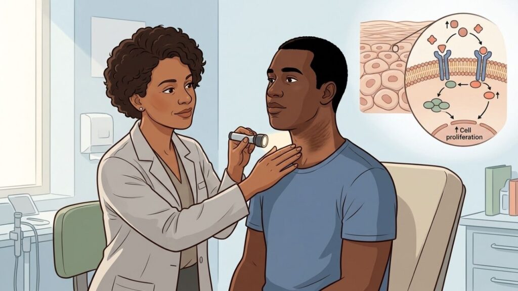 Avaliação clínica diferencia alterações da pele de problemas metabólicos e hormonais.