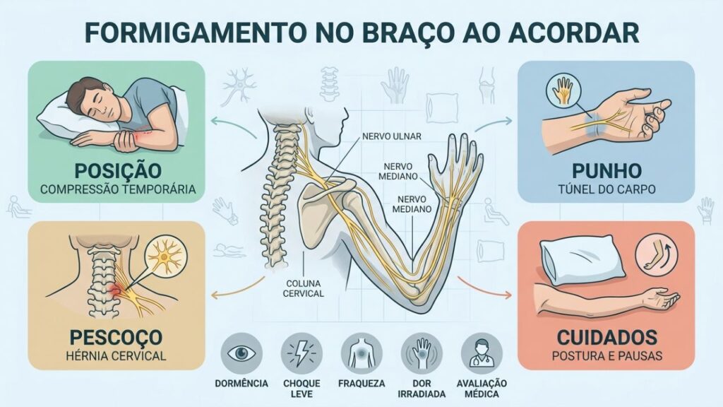 Postura, punho, pescoço e cuidados ajudam a explicar o formigamento matinal.