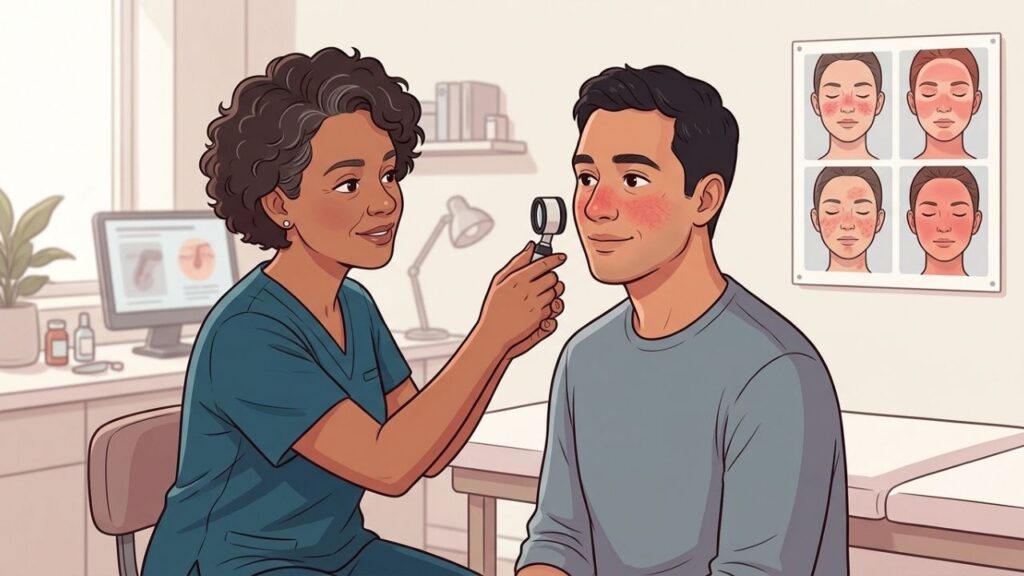 Crises repetidas de rubor facial merecem avaliação dermatológica e cuidado individualizado.