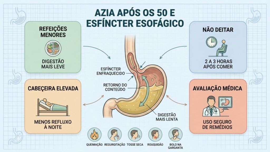 Hábitos diários e avaliação médica ajudam a controlar a azia recorrente.