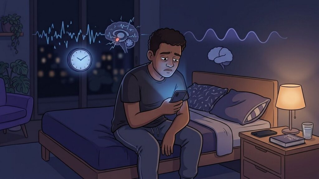 Reduzir estímulos digitais à noite protege o descanso e o humor.