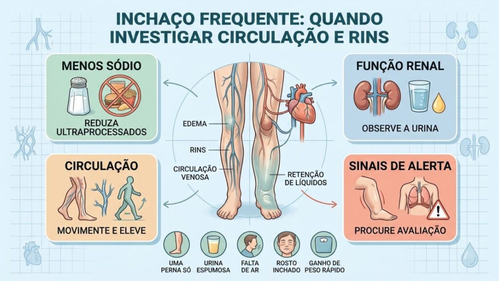 Quatro cuidados ajudam a diferenciar inchaço simples de sinais de alerta.
