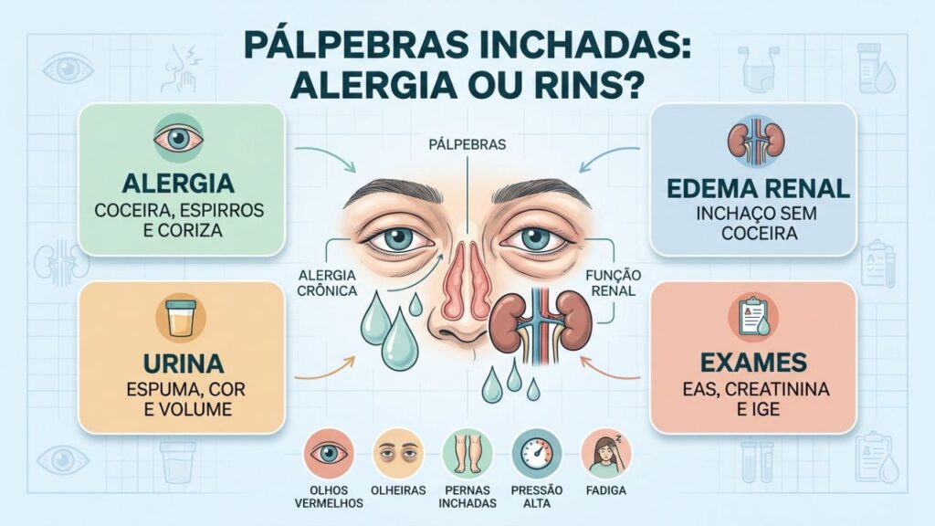 Sinais, urina e exames ajudam a diferenciar alergia de alteração renal.