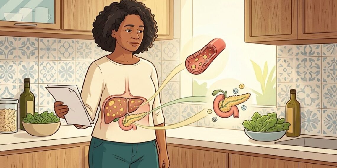 Gordura no fígado como possível origem de colesterol alto e diabetes