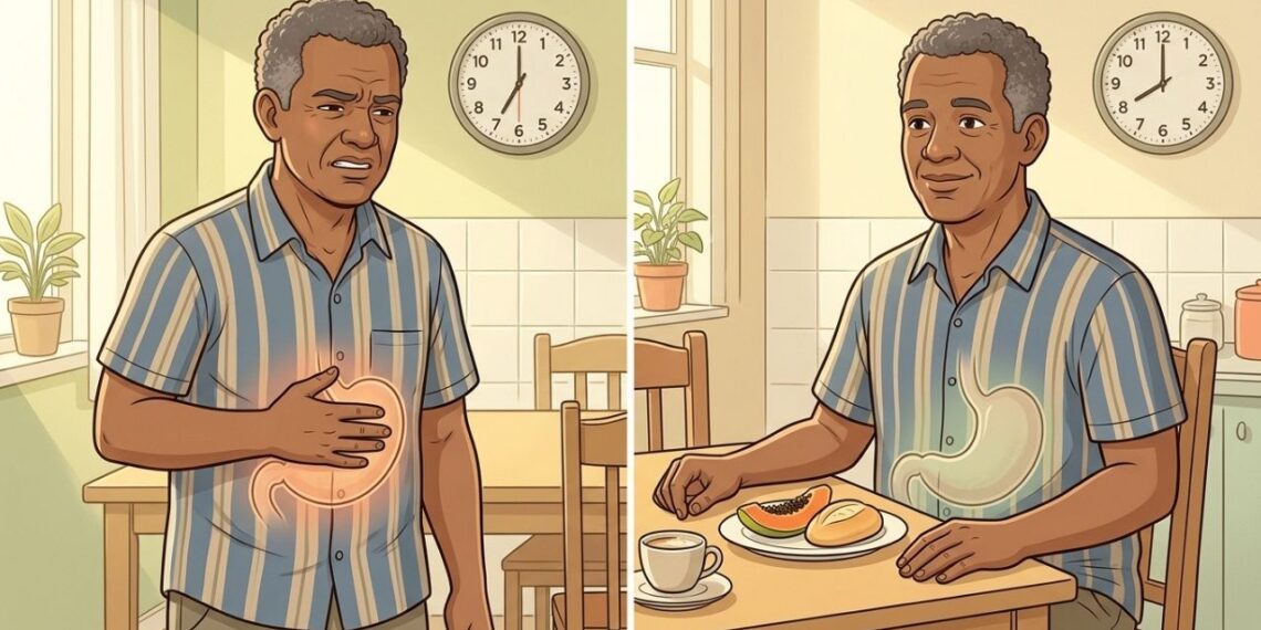 A dor no estômago aparece em jejum e melhora após comer: o momento do sintoma ajuda a identificar as causas