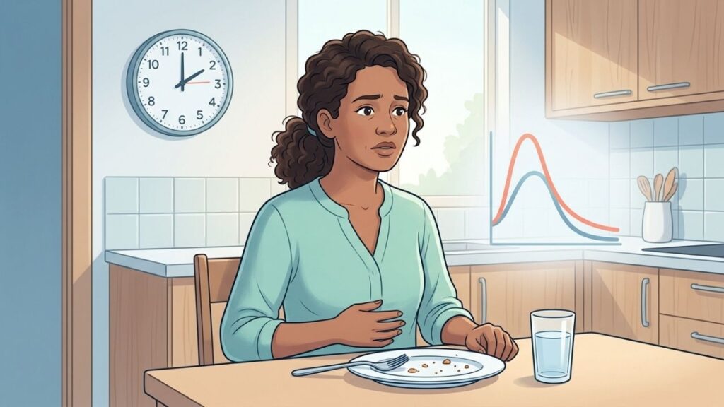 Desequilíbrios da insulina podem fazer a fome retornar logo após a refeição.