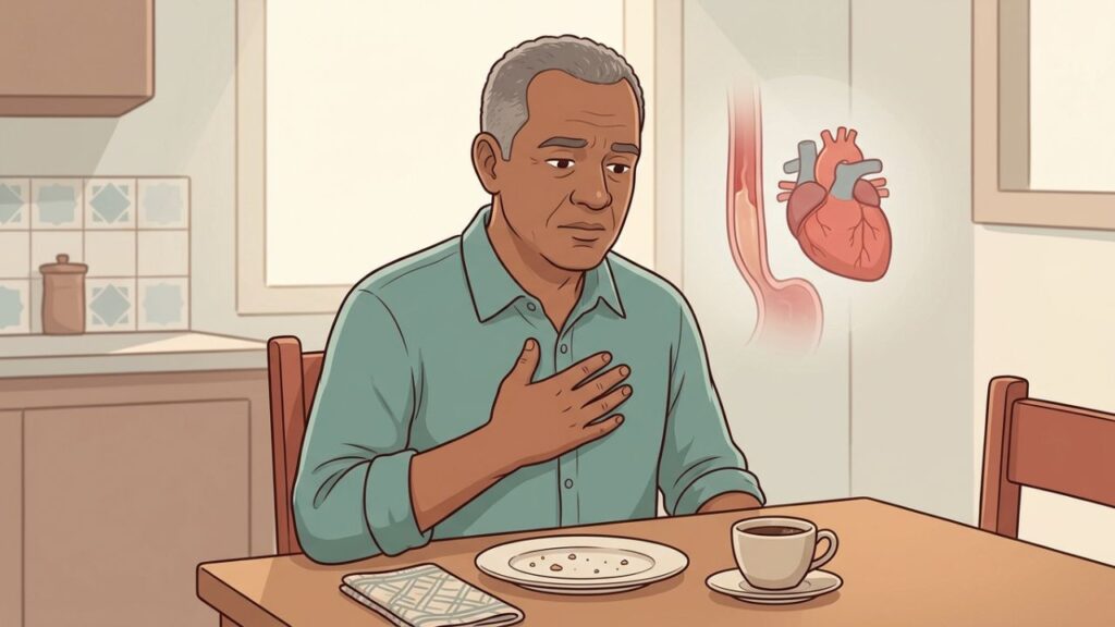 Queimação no peito pode confundir refluxo com sinais cardíacos importantes.