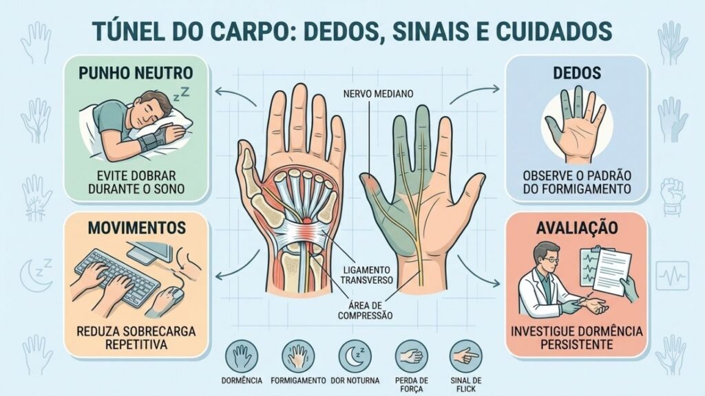 Punho neutro, padrão dos dedos e avaliação orientam o diagnóstico correto.