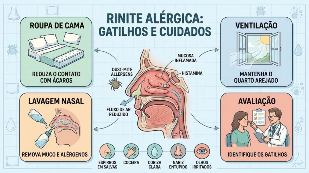 Limpeza, ventilação, lavagem nasal e avaliação ajudam a controlar a rinite.