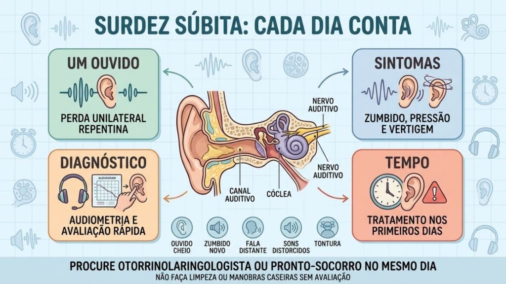 Sintomas, exames e rapidez no atendimento ajudam a preservar a audição.